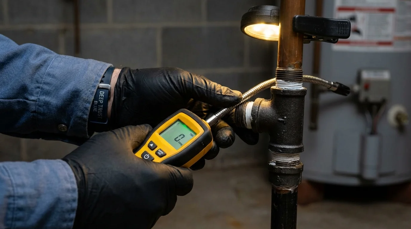 Gas leak detection with electronic sniffer by Johns Plumbing LLC in Lecanto